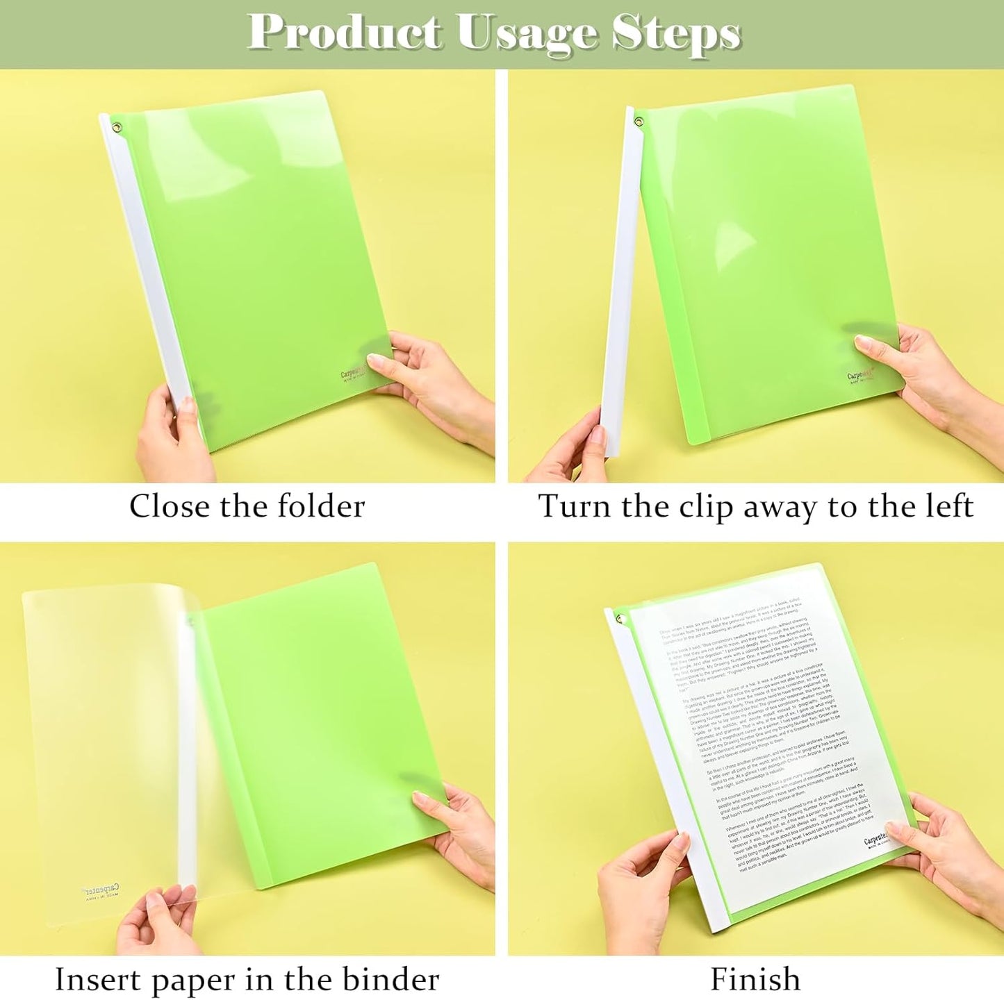 BAYTORY Clear Report Covers with Swing Clip, Plastic Folders for A4 and Letter Size Paper, 5 Pack Clear Front Presentation Binder for School Business, 40 Sheet Capacity/Pack (Morandi)