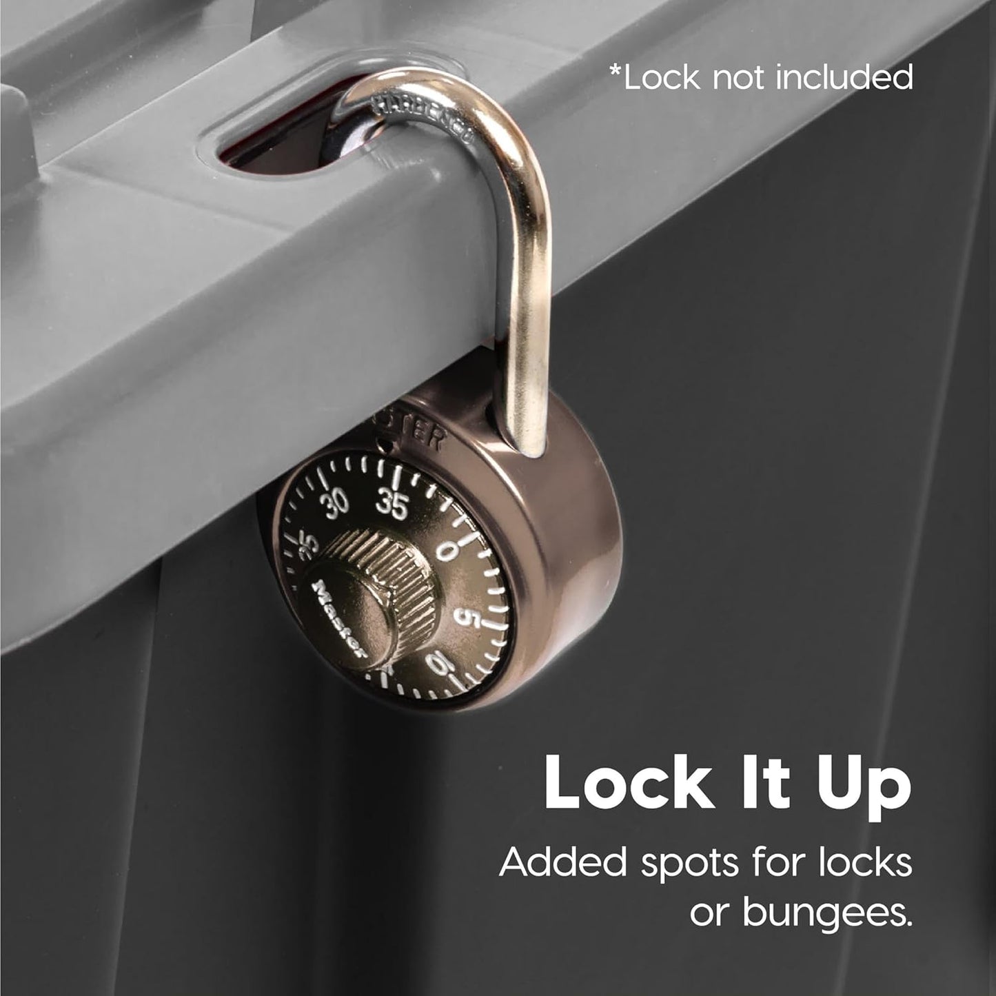 IRIS USA 4-Pack 27 Gallon Storage Bins with Lids |Made in USA| Heavy Duty Plastic Tote Containers for Truckbed Tool Box Organization, Large - Gray