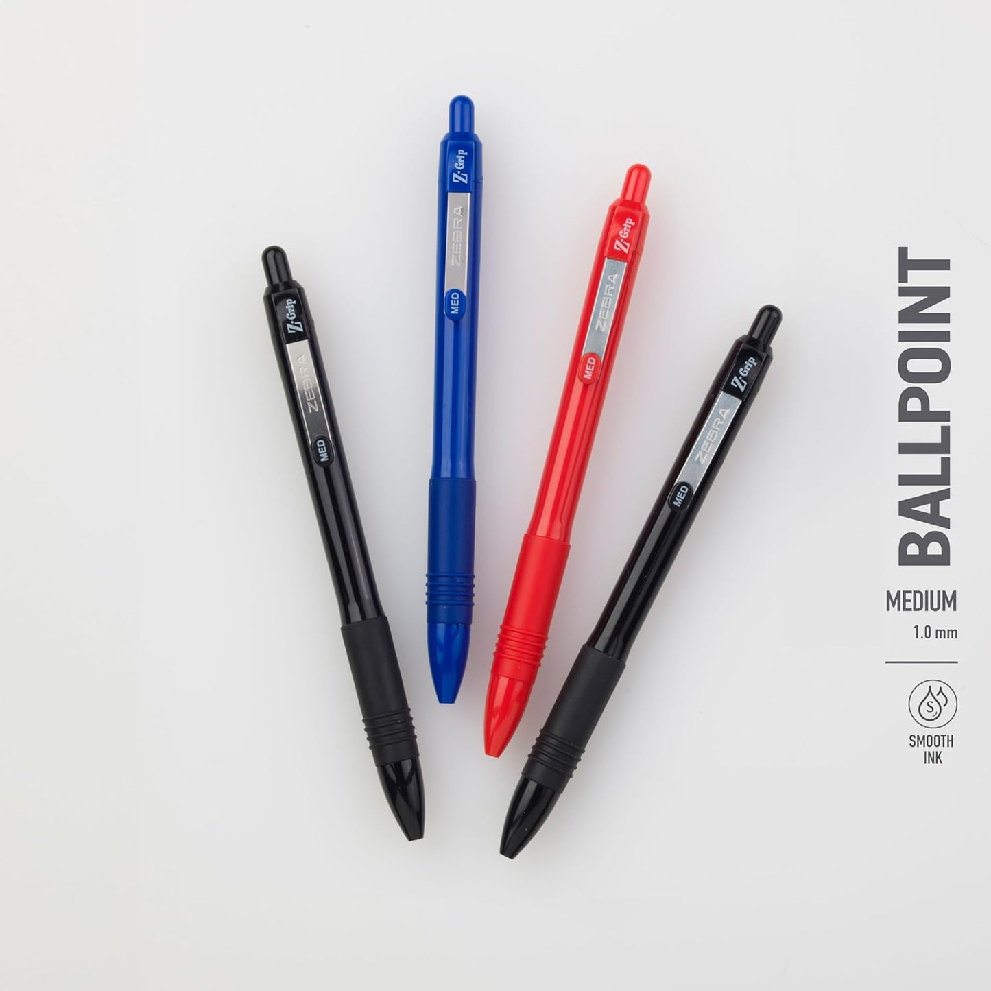 Zebra Pen Z-Grip Recycled Retractable Ballpoint Pens, 1.0mm, Black Ink, Durable Metal Clip, 68% Recycled (GRS Certified; Global Recycled Standards), 48-Pack (20418)