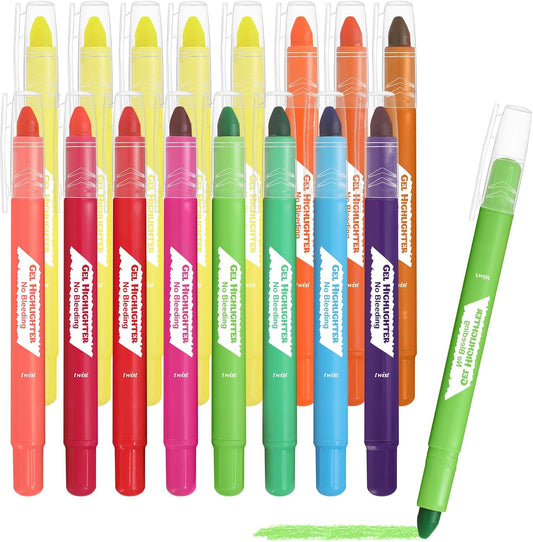 Bible Highlighters and Pens No Bleed, 16 Pack Assorted Colors Gel Highlighters for Bibles, Bible Markers Study Kit Journaling Office Supplies (Vibrant colors)
