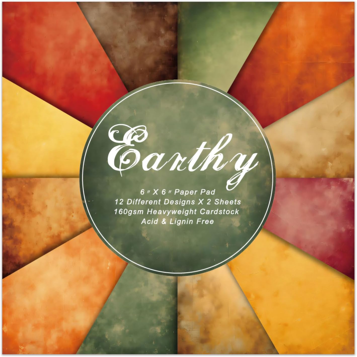 Color Art Scrapbook Paper Pad - 24 Sheets 6x6 in Retro Decorative Cardstock Supplies Decoupage Folded Designed Material Cardmaking Gift Wrapping DIY Planners Junk Journal Photo Album