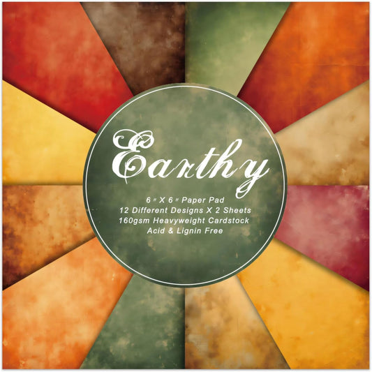 Color Art Scrapbook Paper Pad - 24 Sheets 6x6 in Retro Decorative Cardstock Supplies Decoupage Folded Designed Material Cardmaking Gift Wrapping DIY Planners Junk Journal Photo Album