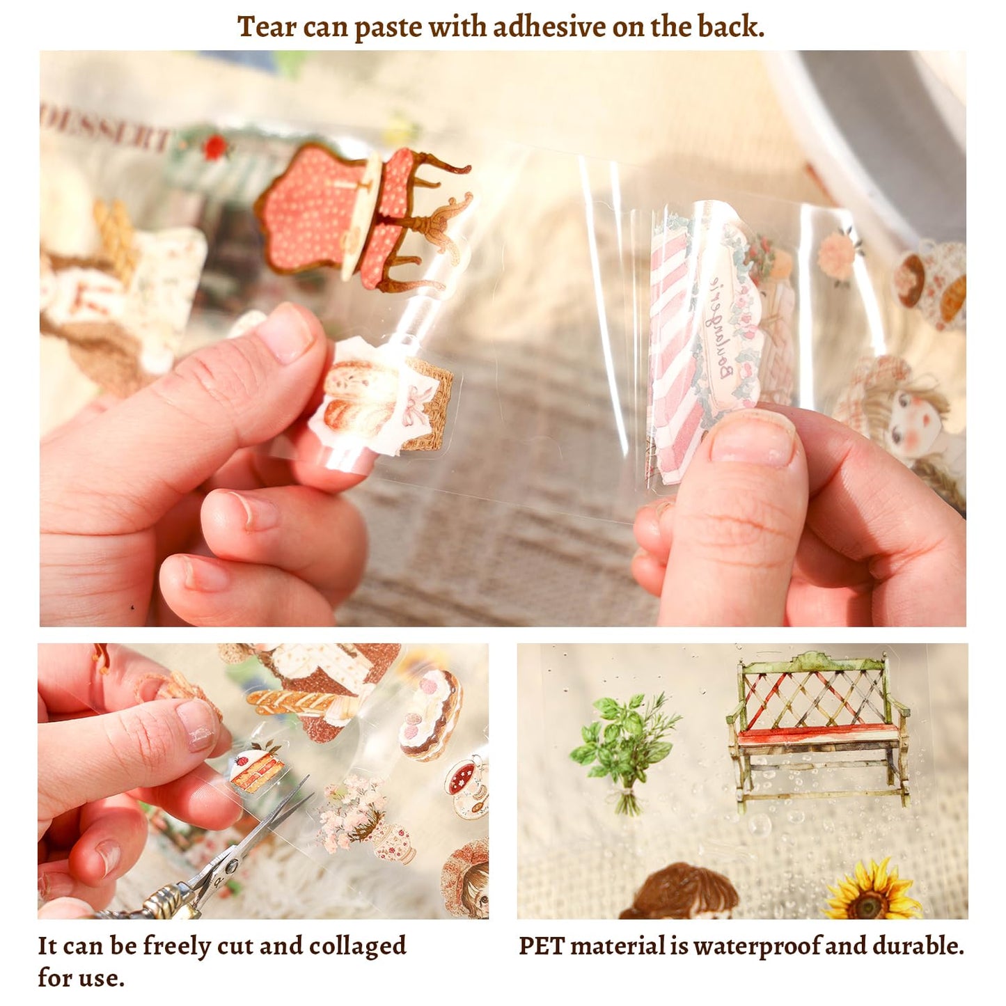 Alideco 6pcs Decorative Adhesive Tapes Vintage Flower Girl PET Tape Great for Bullet Journal Supplies, Arts, Scrapbook, DIY Crafts, Planners (shaonvdeqingyu)