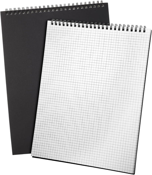 Top Spiral Graph Paper Notebooks 8.7 X11.4 Inch A4 Grid Paper Notepad 70 Sheet Memo Steno Pad for Engineering Writing Sketching Drawing School Office Supplies (1 Pack,Black)
