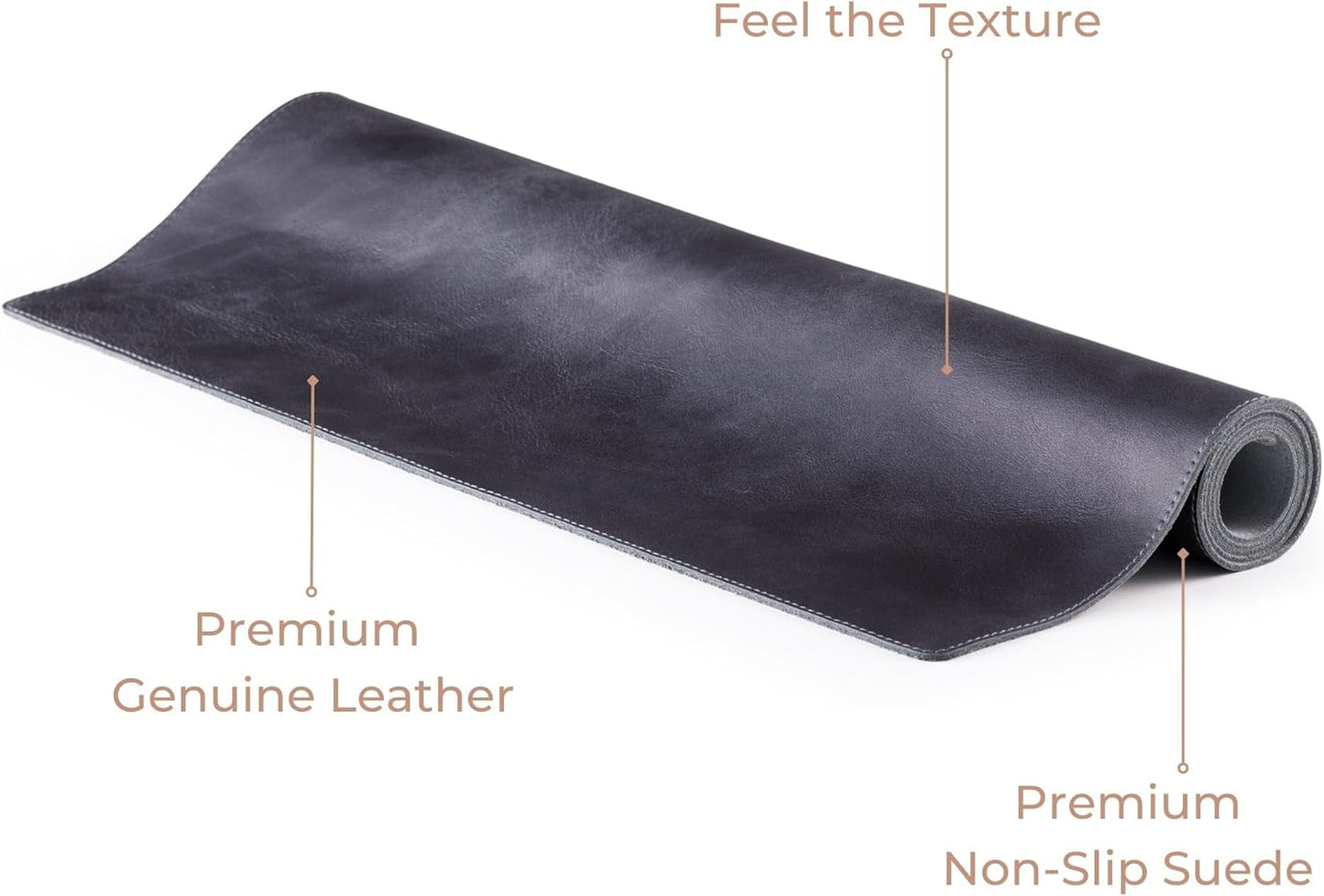 Leather Desk Mat - Executive Real Leather Desk Pad - Genuine Leather Office Desktop mat - Large (18 3/4" X 35 3/4") | Non-Slip Leather Desk Blotter