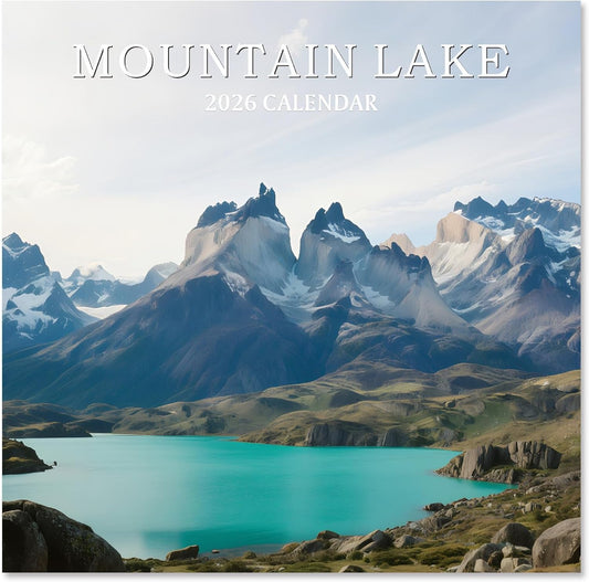2026 Calendar, 2026 Wall Calendar, Monthly Calendars 12 Month Mountain Lake 12" x 24" Opened, Thick Glossy Paper for Organizing Planning, Ideal for Home Office