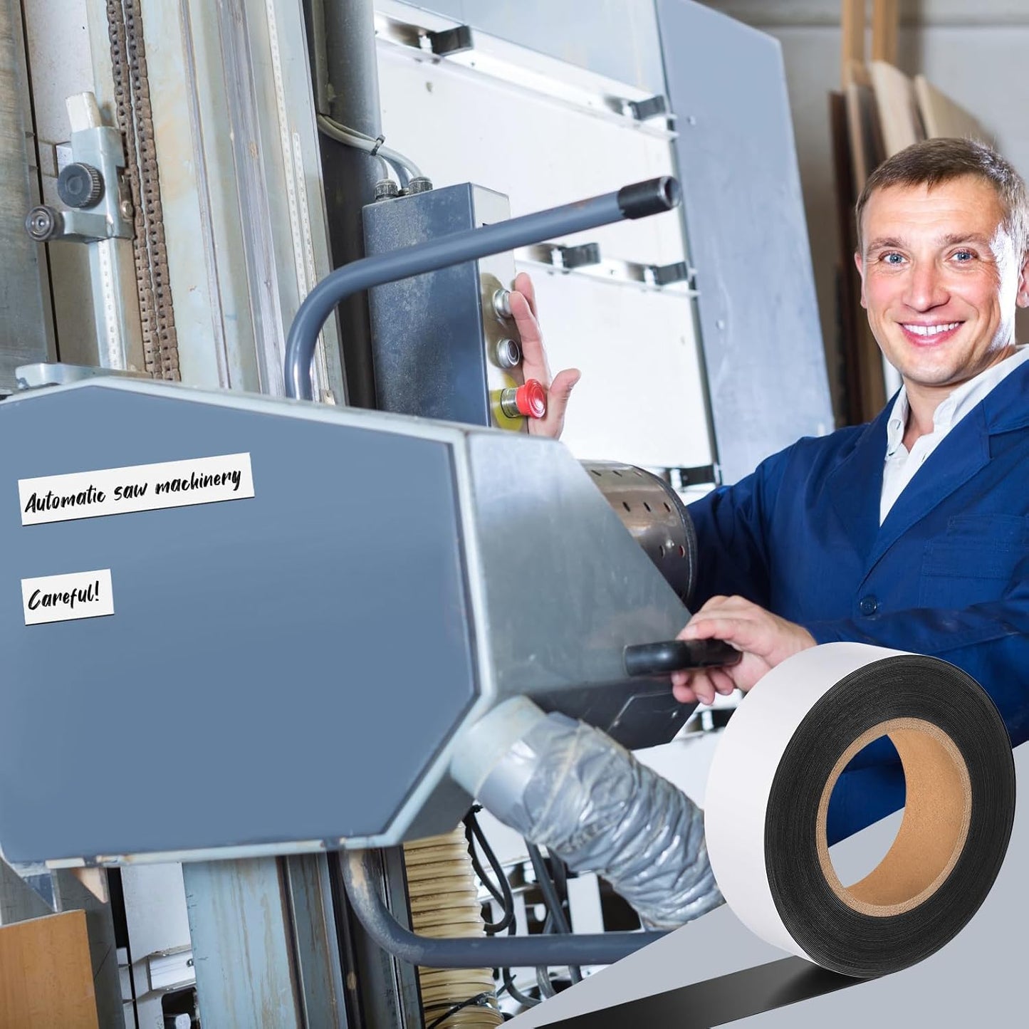 Amylove 2" x 30ft Magnetic Tape Strip Roll, Dry Erase Label, Writable Magnets Sticky Labels, Flexible Magnet Dry Erase Tape Strips for Whiteboards, Refrigerator, Crafts, DIY Storage