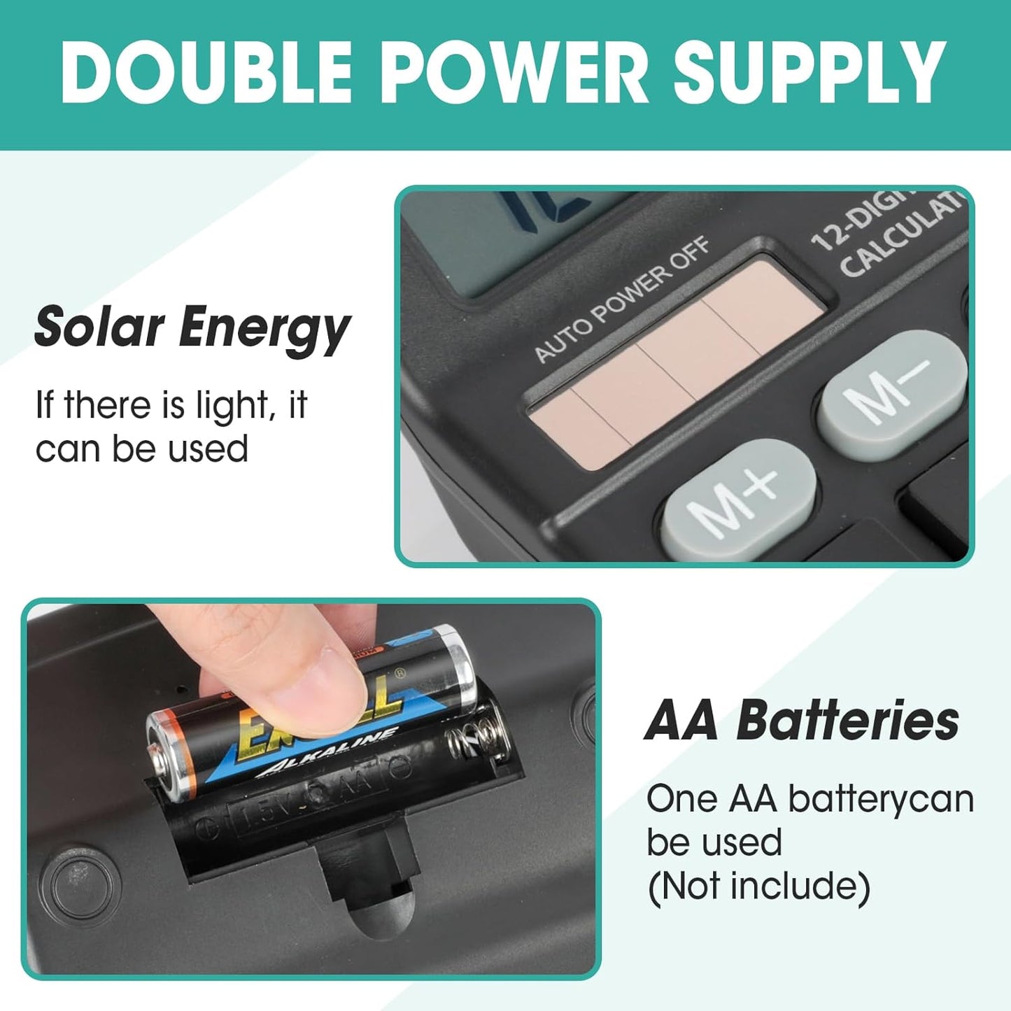 5 Pack Calculator Bulk, 12 Digits Calculators Desktop with Large LCD Display and Sensitive Butto, Solar and Battery Dual Power, Desk Calculator for Office, School, Home
