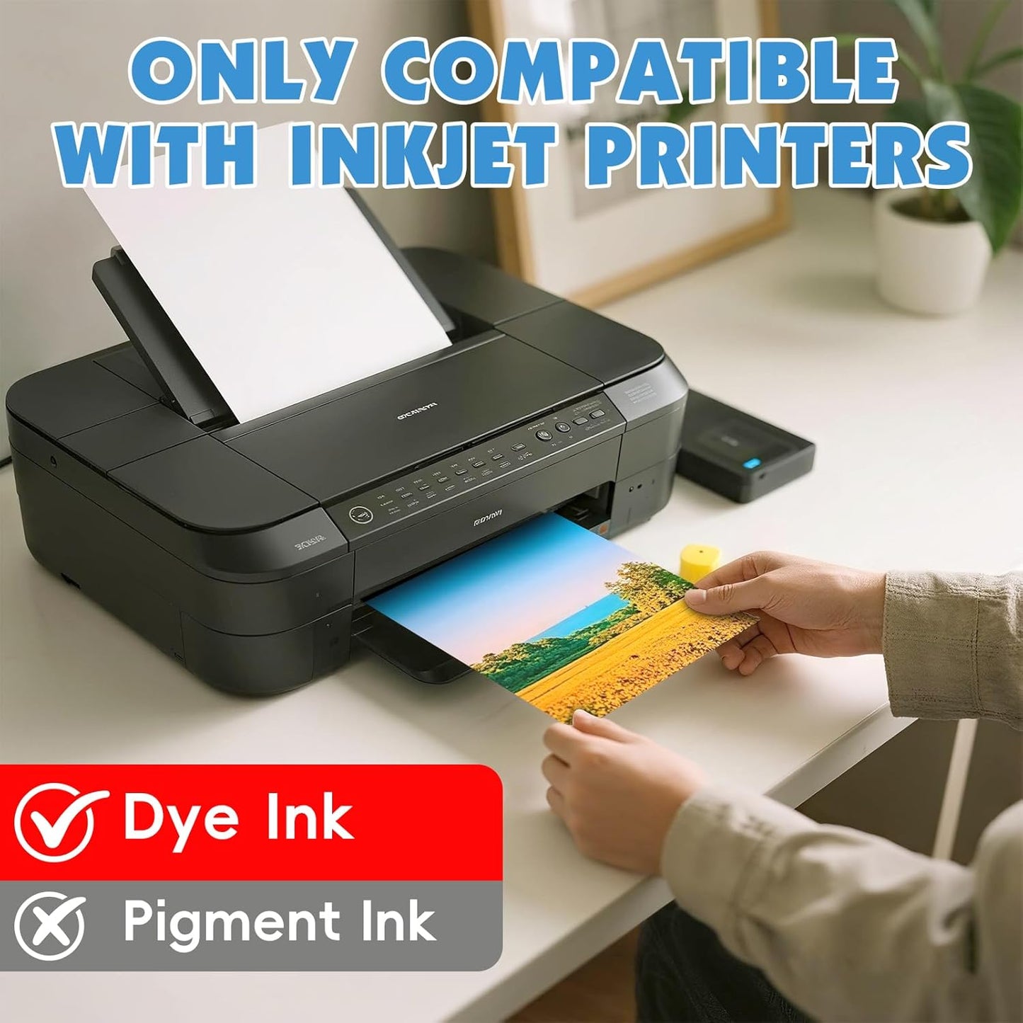 150 Sheets Glossy Photo Paper, 8.5in x 11in Inkjet Photo Printer Paper, Picture Paper for Photos, Calendars, Brochures, Cards, Menus(200gsm / 54lb)