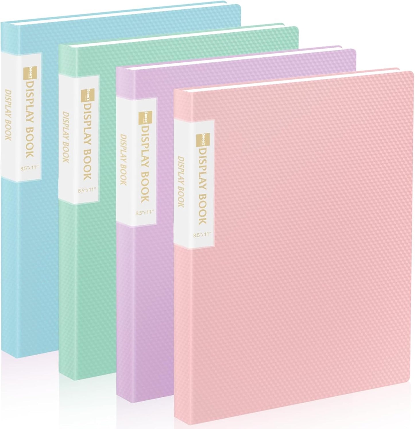 4 Pack Binder with Plastic Sleeves 18-Pocket, Displays 36 Pages, Sooez 8.5x11 Presentation Folders with Clear Sheet Protectors, Art Portfolio Binder for Certificate & Office Project Folder