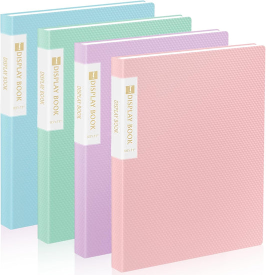 4 Pack Binder with Plastic Sleeves 18-Pocket, Displays 36 Pages, Sooez 8.5x11 Presentation Folders with Clear Sheet Protectors, Art Portfolio Binder for Certificate & Office Project Folder