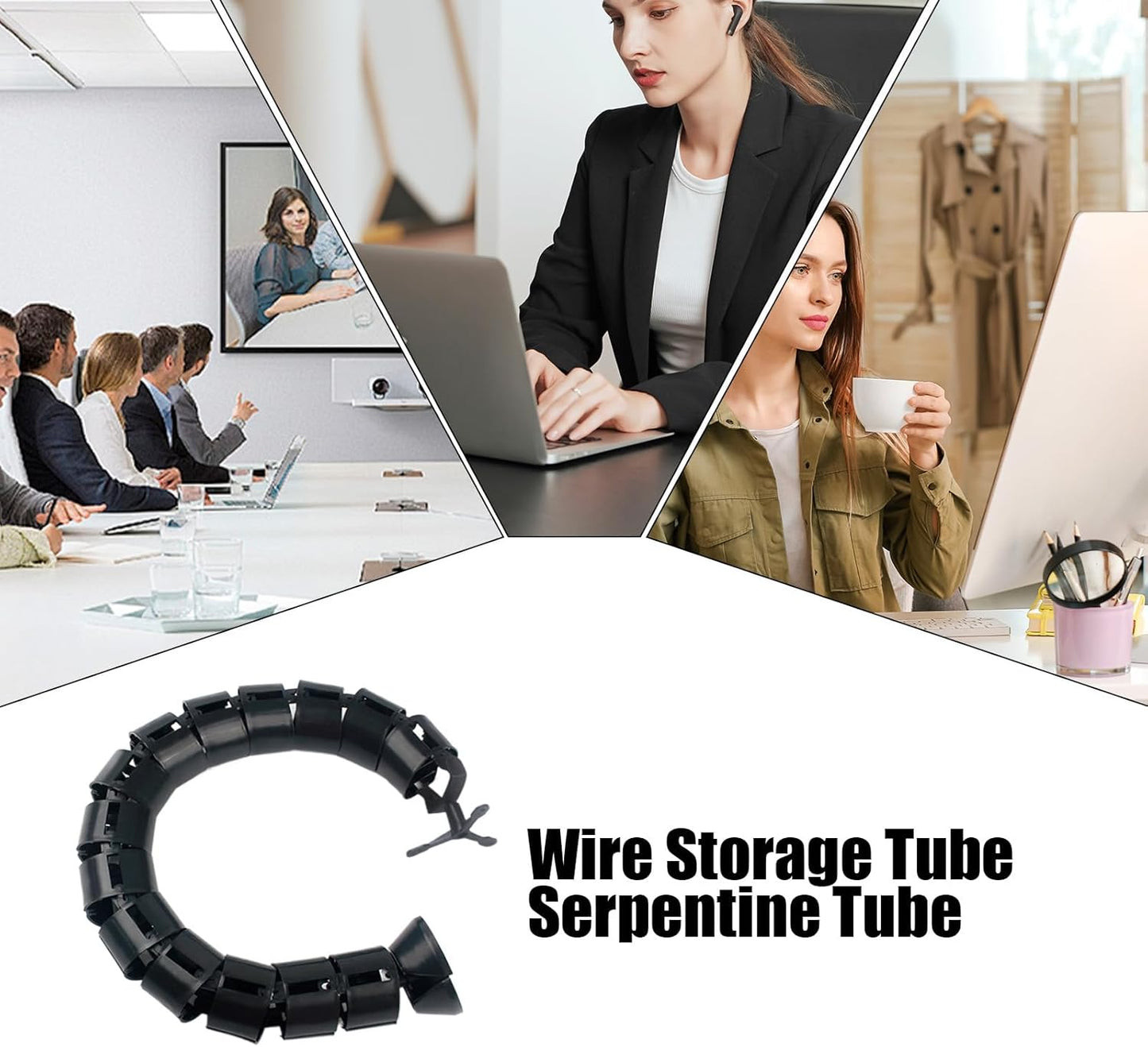 Cable Management Tube,Flexible Snake Shape Wire Protector Tubing | Cord Protector Sleeve - for Pc TV Phone Laptop Tablet Cinema Home Dorm School