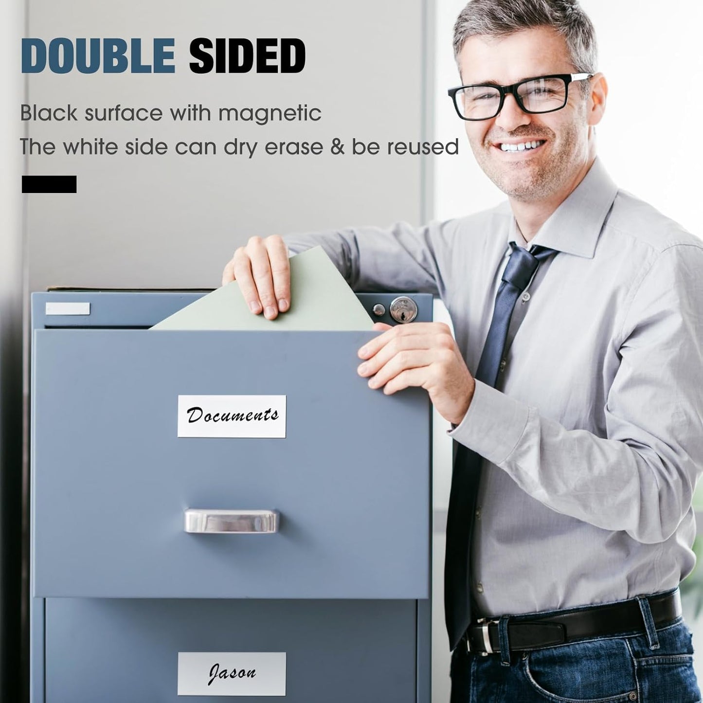 Amylove 2" x 30ft Magnetic Tape Strip Roll, Dry Erase Label, Writable Magnets Sticky Labels, Flexible Magnet Dry Erase Tape Strips for Whiteboards, Refrigerator, Crafts, DIY Storage