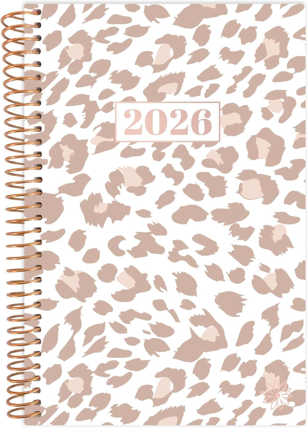bloom daily planners 2026 Pocket Planner - 4” x 6” - (January 2026 - December 2026) - MINI Weekly/Monthly Agenda Organizer & Calendar Book - Tan Leopard