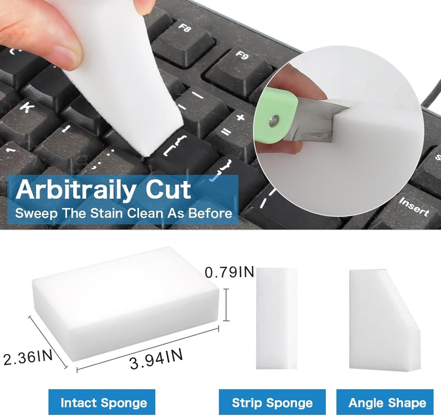 20 Pack Melamine Sponges Multi-Functional Cleaning Sponge Eraser for Household Kitchen Bathroom Bathtub Sink Melamine Sponge Foam Pads in Bulk