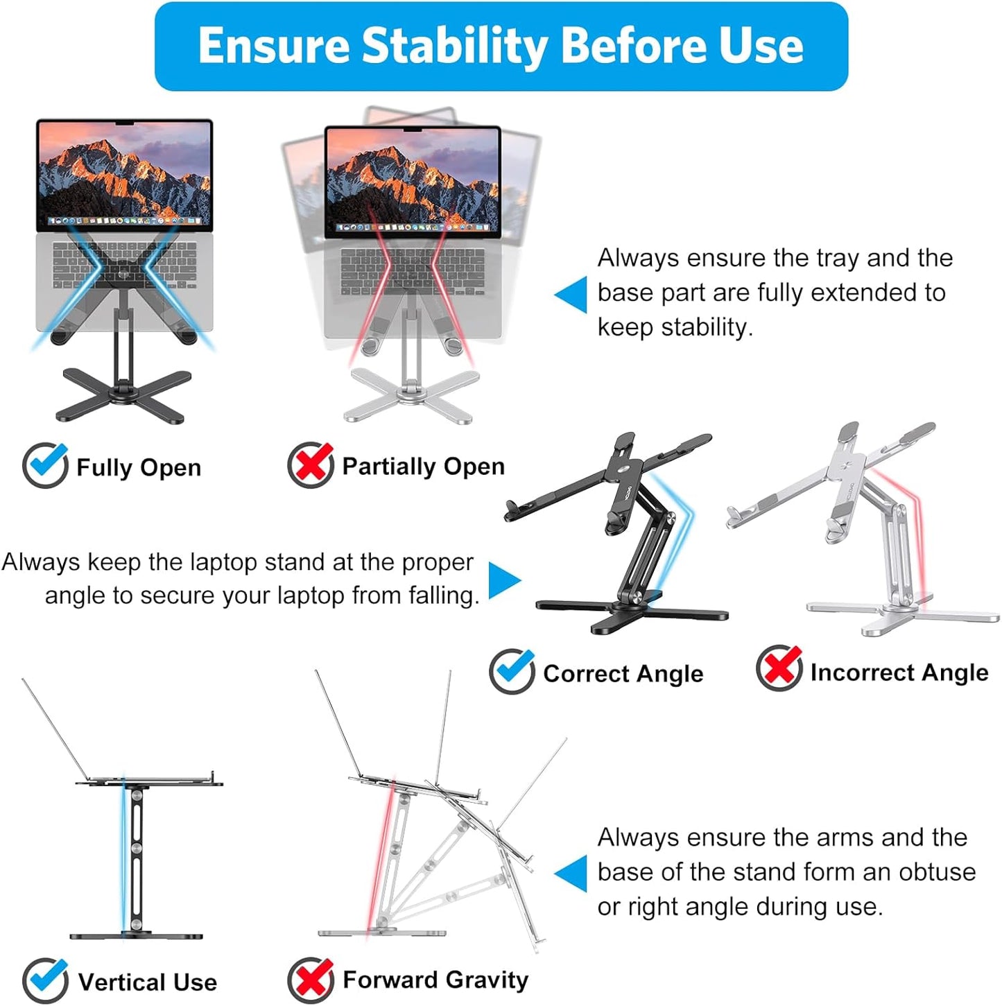 OMOTON 360° Rotating Laptop Stand Riser for Desk, Ergonomic Foldable Computer Stand Adjustable Height Angles for Collaborative Work, Easy Storage Fit Macbooks,All Laptops up to 16 inches, Black