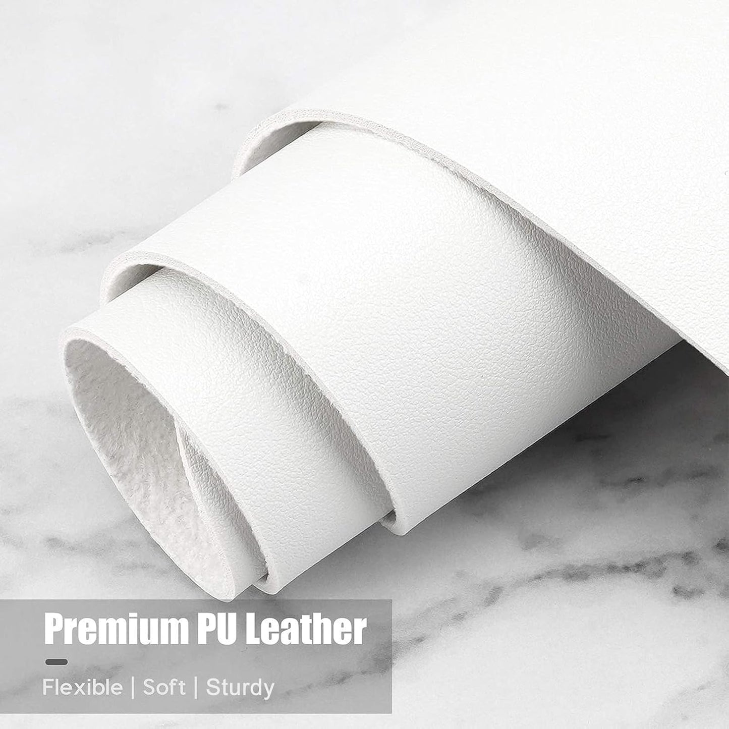 Hsurbtra Desk Pad, 35.5" x 17" PU Leather Desk Mat, XXL Extended Mouse Pad, Waterproof Desktop Blotter Protector, Non-Slip Ultra Thin Large Laptop Keyboard Writing Mat for Office Home, White