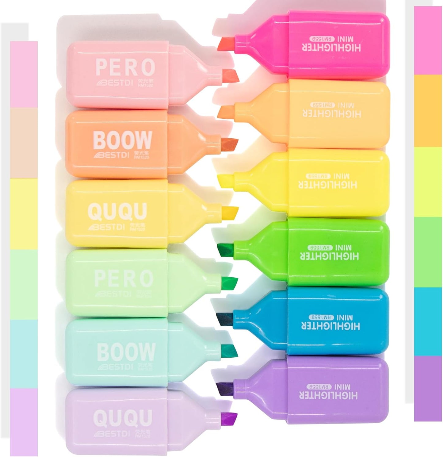 12 Pcs Bear Shape Cute Mini Highlighters Pen Pastel Color, Highlighters Assorted Colors Chisel Tip Kawaii Gift Highlighter Marker