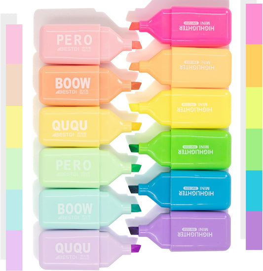 12 Pcs Bear Shape Cute Mini Highlighters Pen Pastel Color, Highlighters Assorted Colors Chisel Tip Kawaii Gift Highlighter Marker