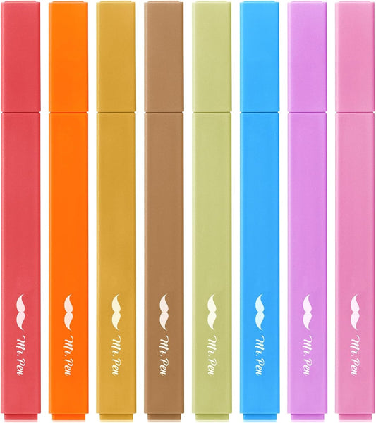 Mr. Pen Aesthetic Highlighters - 8 pcs, Chisel Tip, Warm Colors, Cute Assorted Bible Highlighters - No Bleed