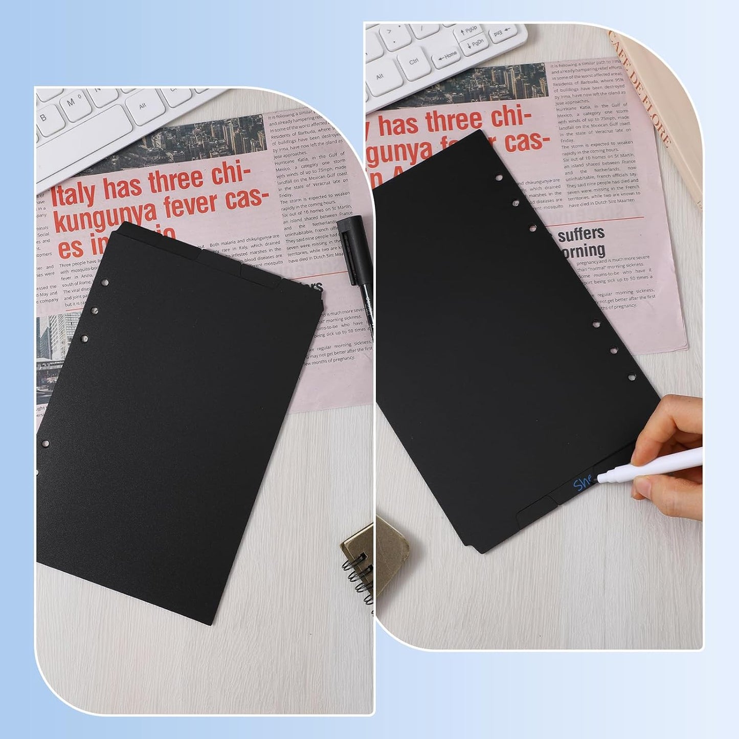 5Pcs A5 Planner Inserts, A5 Binder Dividers with Tabs, 6 Ring Binder Inserts for Notebooks and Binders Office Worker