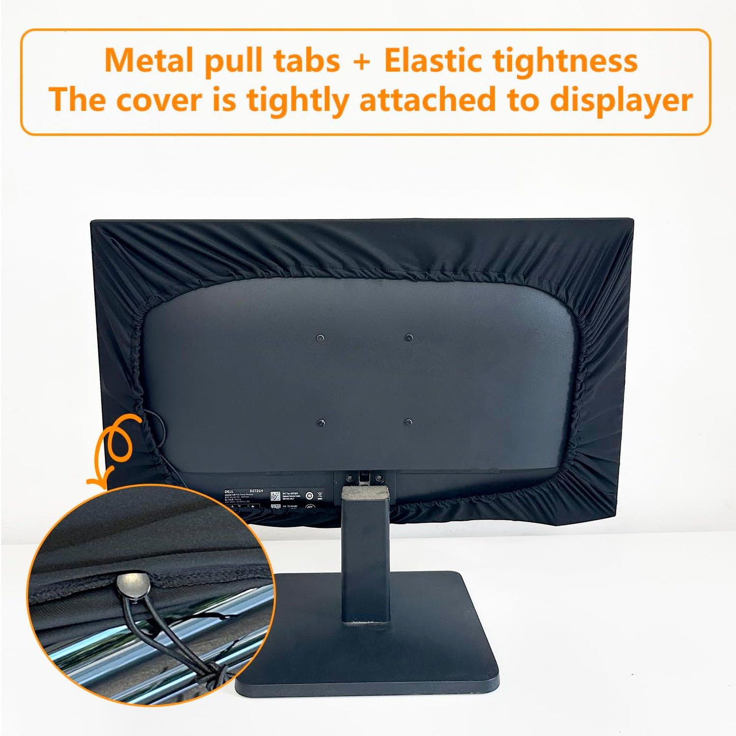 3-Piece Computer Dust Cover Set - Waterproof & Dustproof with Elastic Fabric, Pure Black Minimalist Design, Includes mainframe Case, Keyboard & 19-27 Inch Monitor Covers , Universal Fit