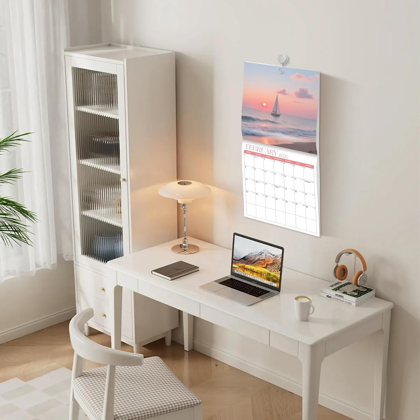 2026 Calendar, 2026 Wall Calendar, Monthly Calendars 12 Month Beach 12" x 24" Opened, Thick Glossy Paper for Organizing Planning, Ideal for Home Office