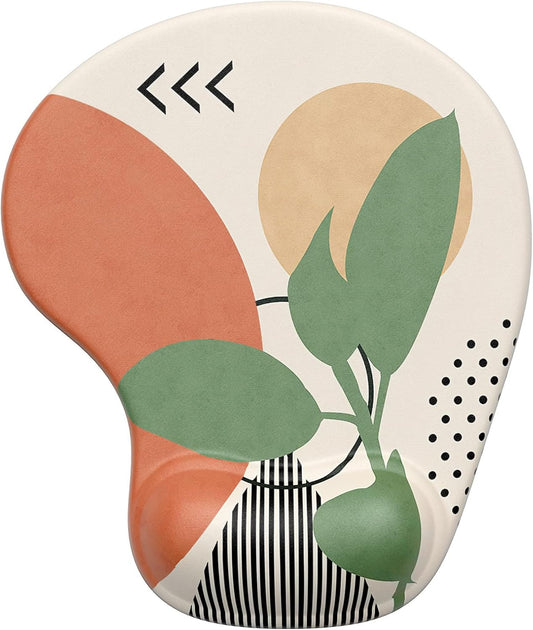 Hsurbtra Ergonomic Mouse Pad with Wrist Rest Support, Gel Mouse Pads with Non-Slip PU Base, Pain Relief Memory Foam Computer Mat, Cute Office Supplies Desk Decro Accessories, Green