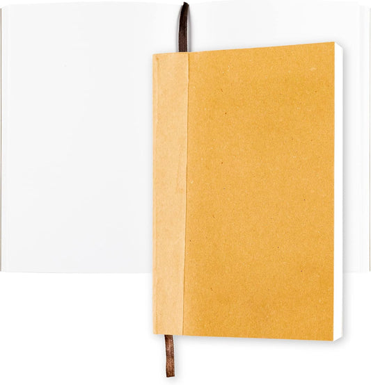 moonster Blank Journal Notebook Paper - A5 Journal Refill - for Refillable Leather Journal - Premium Milled Inserts Blank Sketch Book, Unlined Notepad 8.25 x 5.8 Inch, with 320 Pages 70gsm & Bookmark