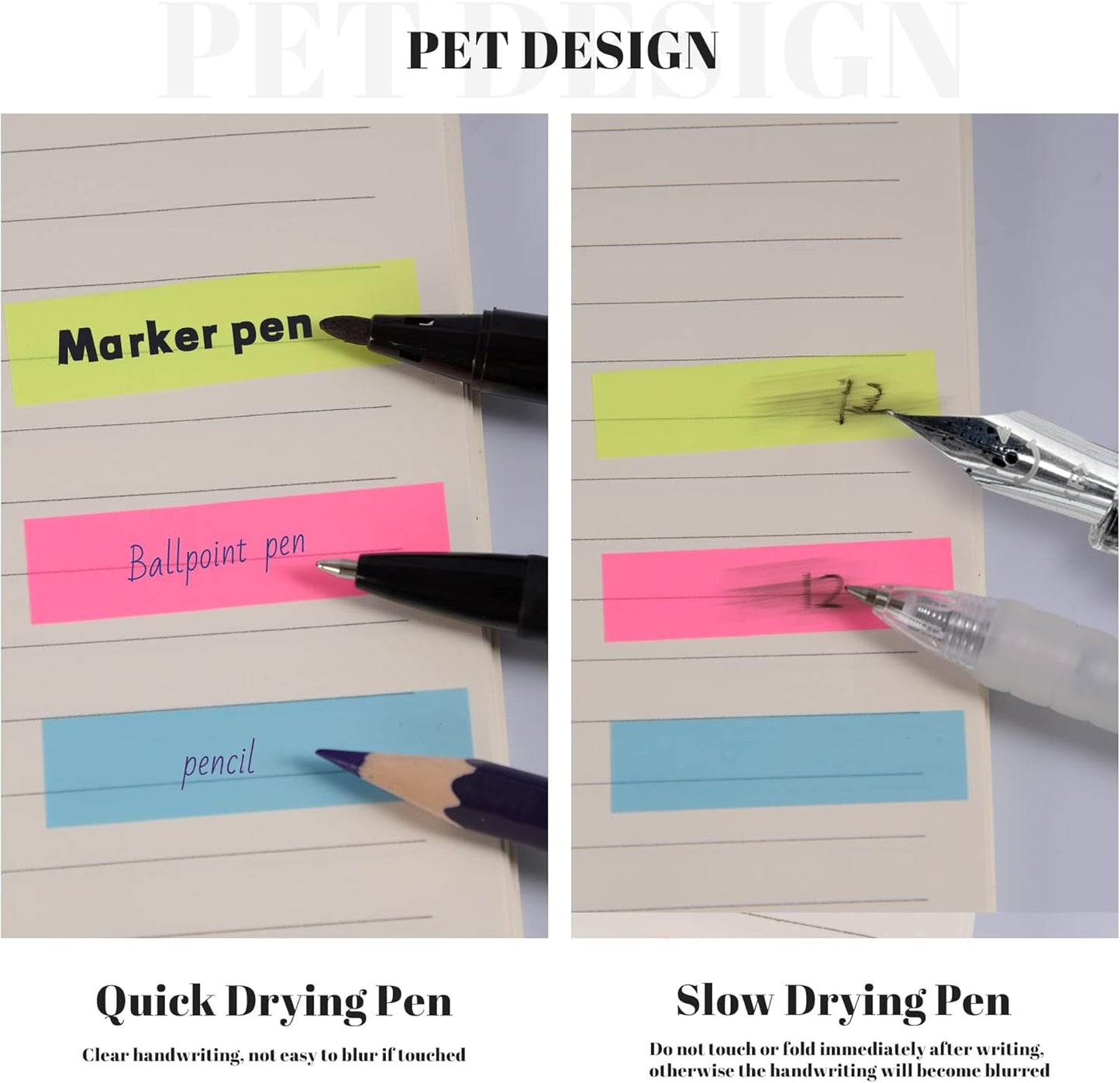 Golcellia 300 Pcs, Transparent Sticky Notes, Page Markers, Sticky Tabs, Label Stickers, Pop Up Index Tabs, Flags Stickers