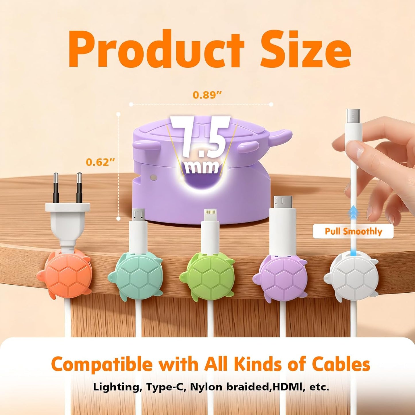 8 Pack Rotatable Cable Clips, Cord Organizer Spring Clip Cord Holder for Nightstand Cable Holders for Cords Charging Cable Organizers Cable Management for Desk Office Car Wall (White)