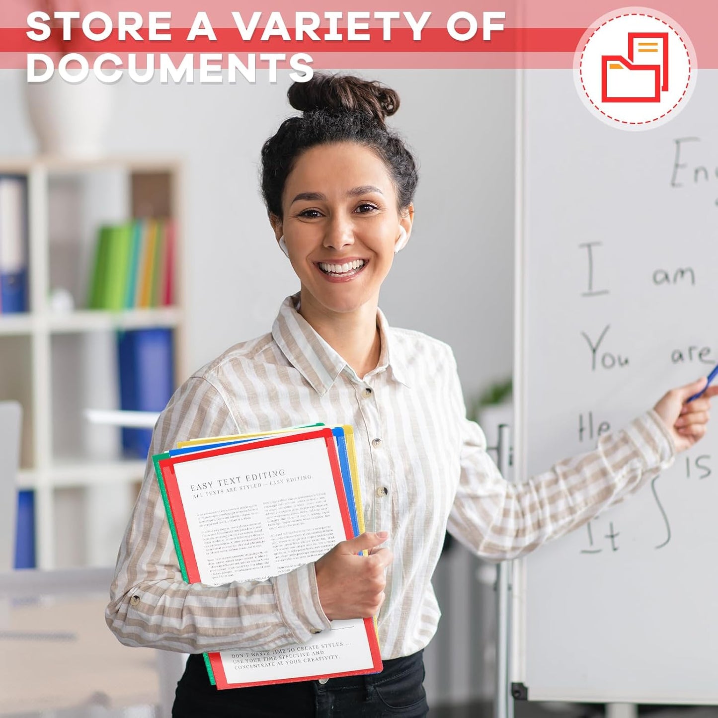 Henoyso 24 Pcs Folders with Pocket School to Home Folder Heavy Duty 2 Pocket Homework Folders with Clear Front Pockets for School Students Parent Teacher Communication (Red,Yellow,Blue,Green)