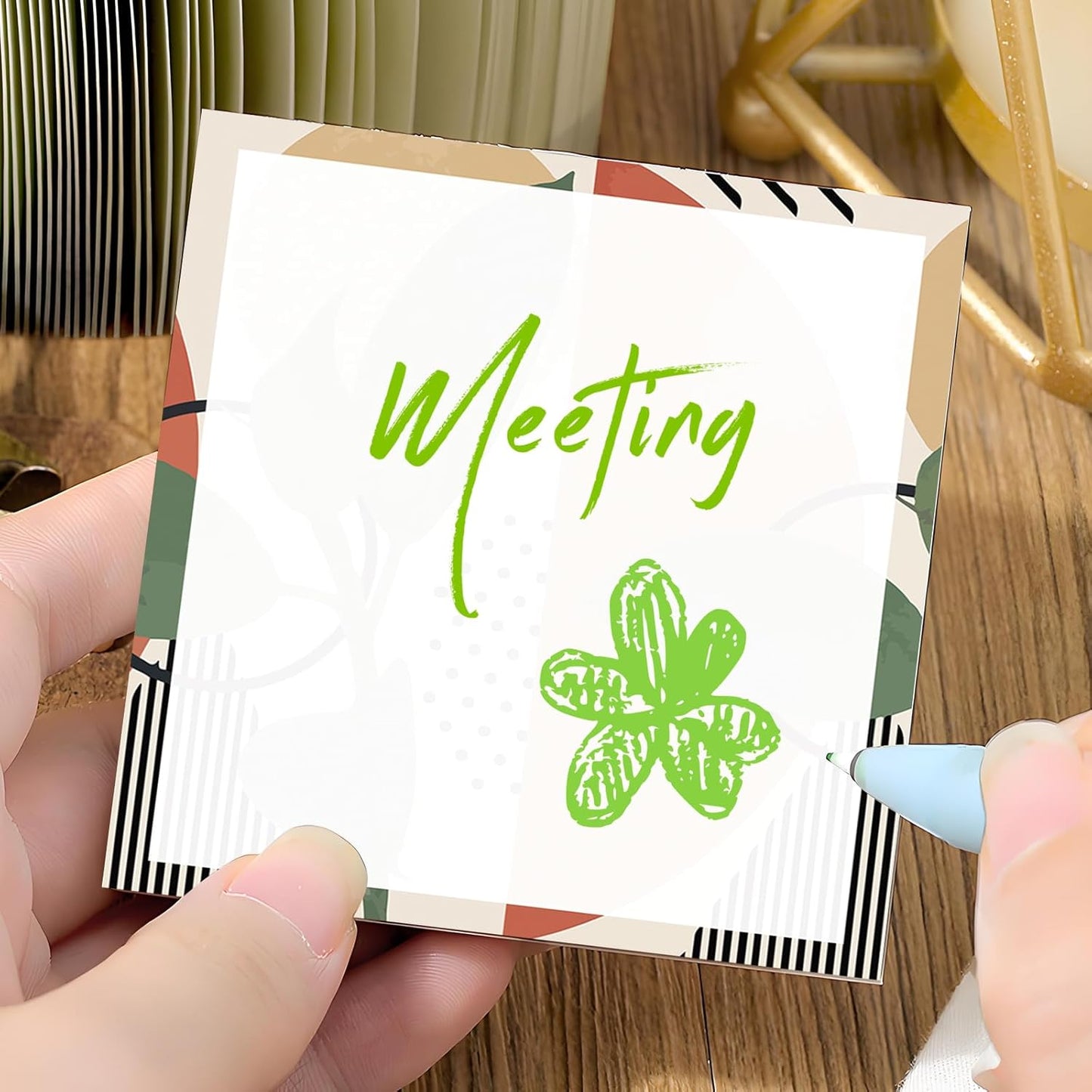 Sticky Notes 3x3 Inches, 2 Pads, Easy Post Cute Self-Stick Notes, Colorful Self Stick Notes Pads for Home Office Notebooks Accessories, Strong Adhesive Note Pad Abstract Tropical Plants