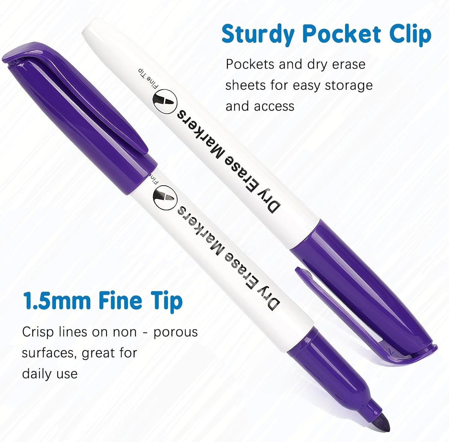 Duchong 30 Packs Dry Erase Markers in 15 Assorted Colors, Fine Tip Whiteboard Markers for Kids Teachers, Dry Erase Pens Bulk for Classroom Home, Back to School Supplies