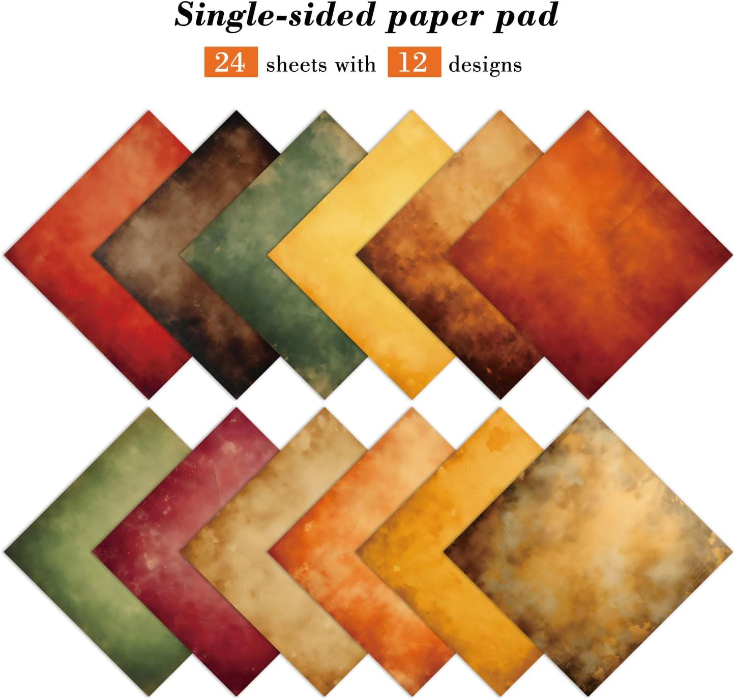 Color Art Scrapbook Paper Pad - 24 Sheets 6x6 in Retro Decorative Cardstock Supplies Decoupage Folded Designed Material Cardmaking Gift Wrapping DIY Planners Junk Journal Photo Album