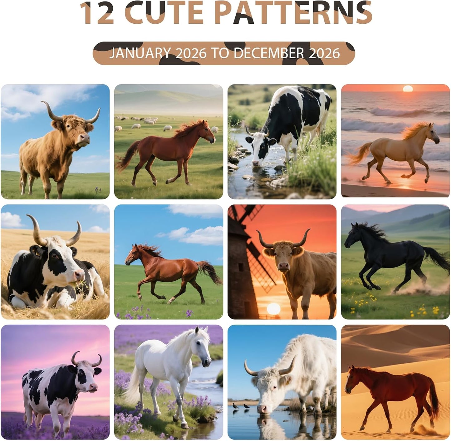 2026 Wall Calendar, Large Monthly Wall Calendar Dogs, Jan 2026 - Dec 2026, 12" x 24" (Opened), Hanging Planning Calendars for Family Home Office Supplies