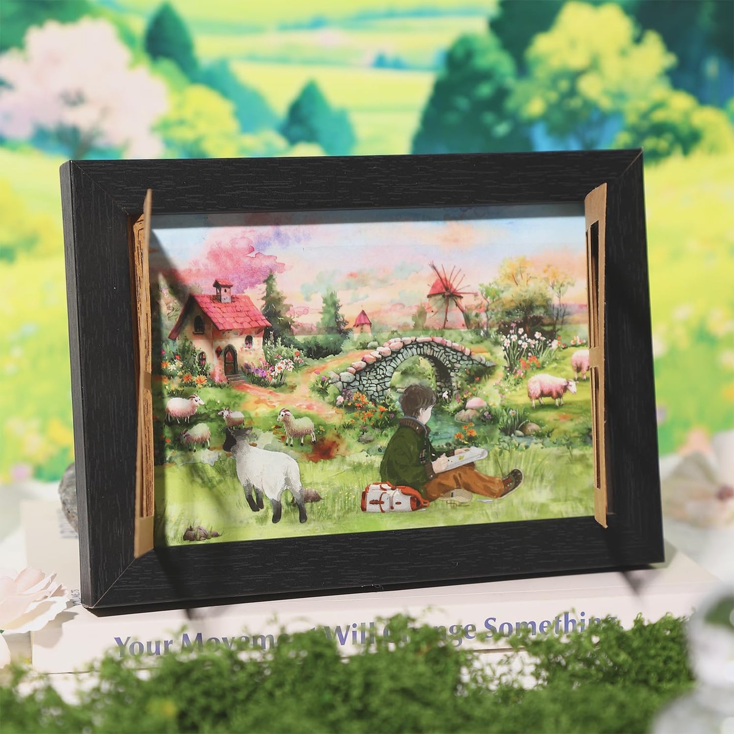 Alideco 6pcs Decorative Adhesive Tapes Vintage Small Town Idyllic Mountain Scenery PET Tape Great for Bullet Journal Supplies, Arts, Scrapbook, DIY Crafts, Planners (xiaozhenmanye)