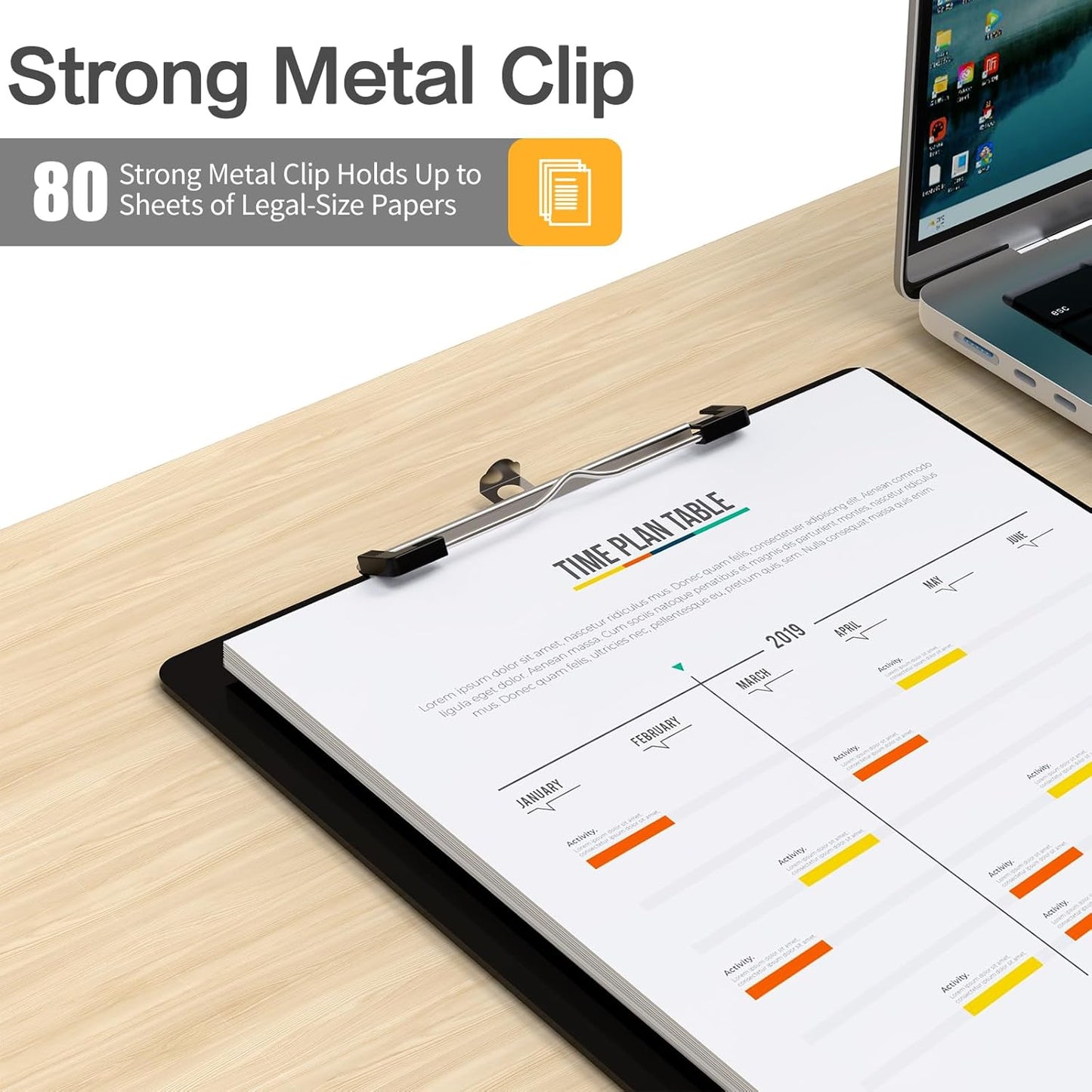 Legal Size Clipboard, 8.5 x 14 Black Plastic Long Clip Board with Low Profile Clip, 9 x 15 in, Suitable for Legal Lawers and Business, Office Supply(Pack of 25)