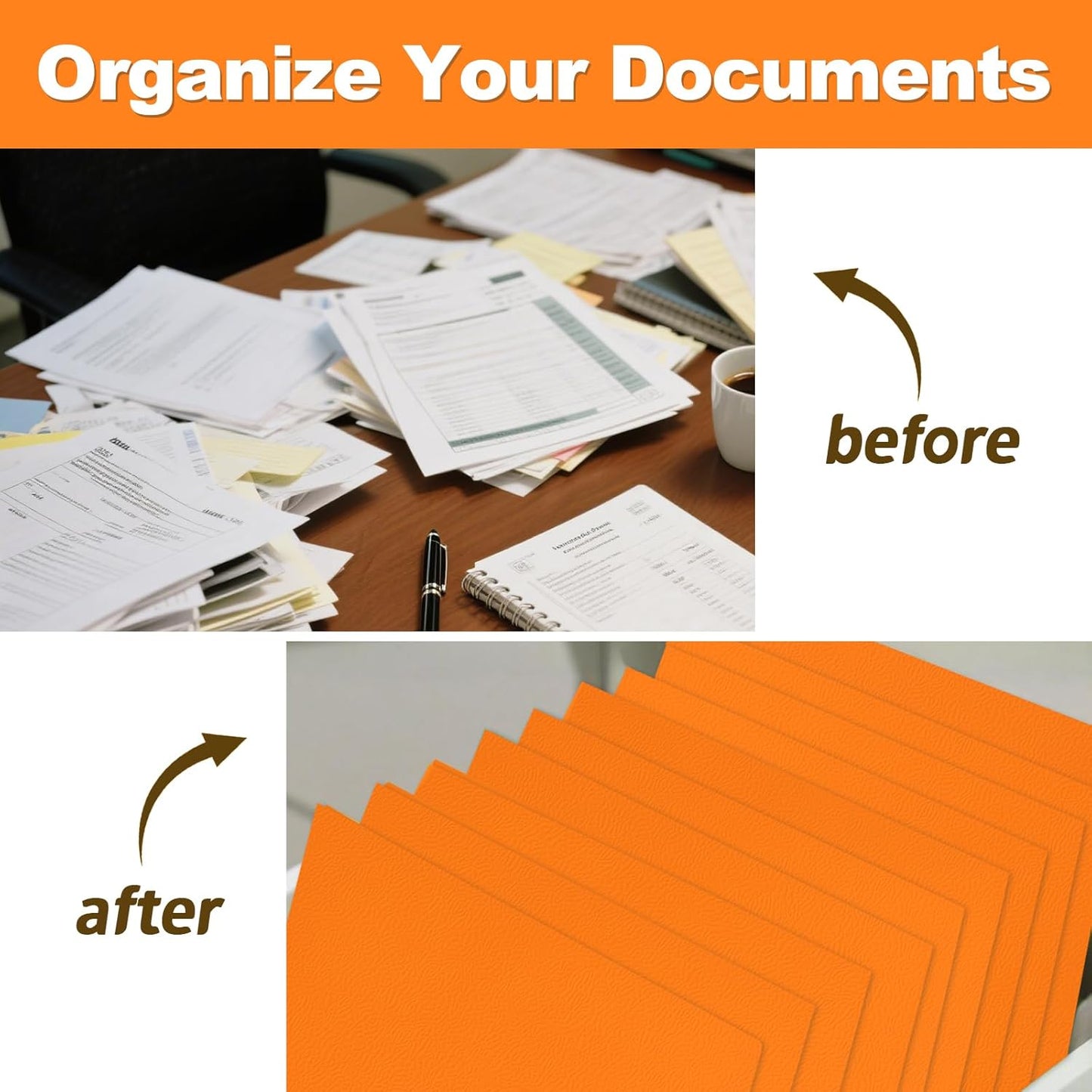 Folders with Pockets, LAYZZ 60 Pack Paper Pocket Folders, 2 Pocket File folders Fits Letter Size Paper, for School Office and Home (Orange)