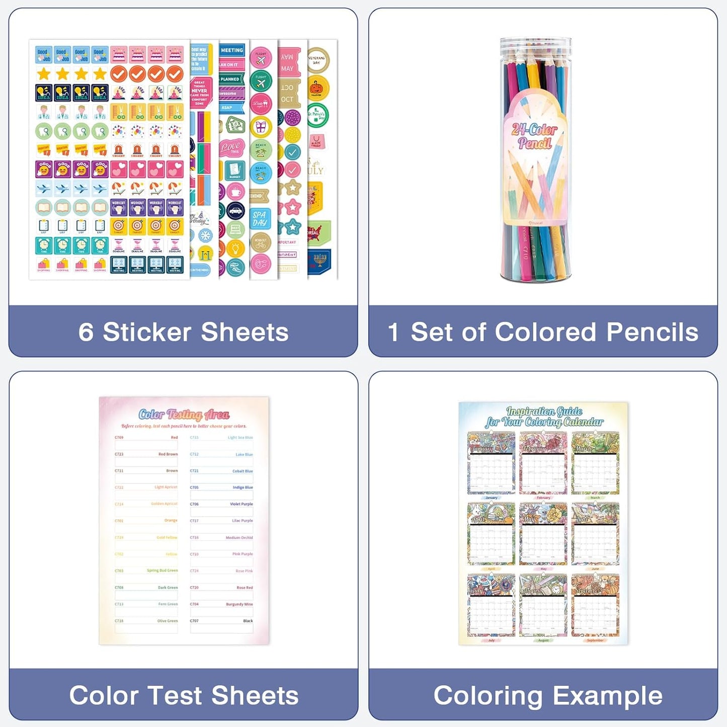 Ospelelf Wall Calendar 2026-2027 Monthly Large 22'' x 17'' Spiral Coloring Calendars,18 Month Family Office Calendar, Use Jan 2026 - June 2027, Season