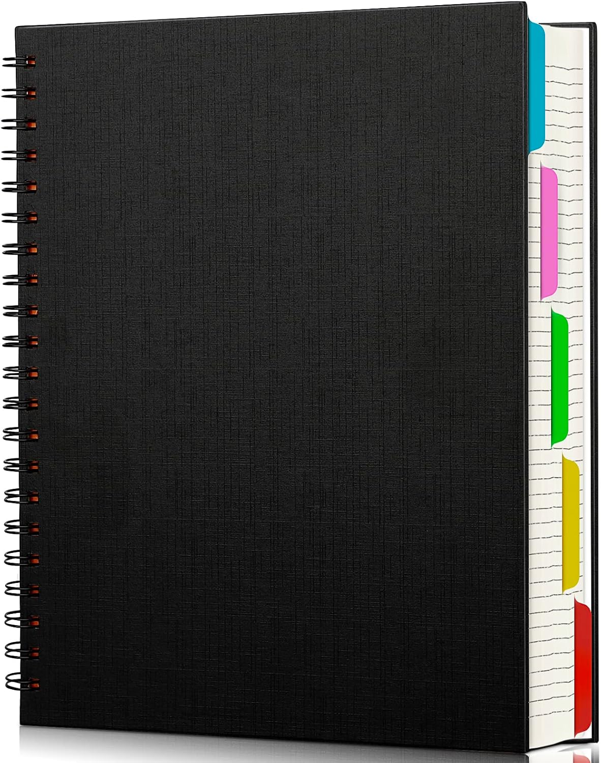 EUSOAR 5 Subject Notebook College Ruled, 1 Pack A4 11" x 8-1/2", 100GSM Line Paper,120 Sheets/ 240 Pages, Thick Hardcover Large Journal Notebooks with Dividers for School Office Note Taking Travel