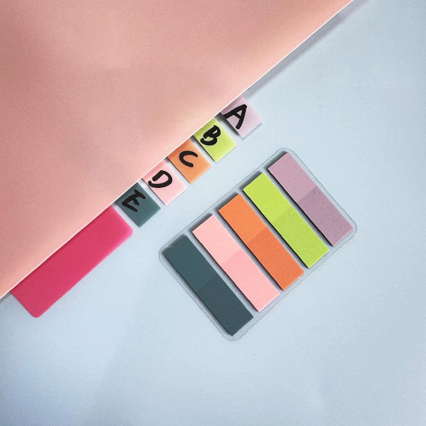 ELII 500 PCS Book Tabs 2 Inch Sticky Index Tabs, Colored Page Markers Repositionable Tags Reading Tabs Self Adhesive Tape Flags for Books, Binders, Notebook and File Folders