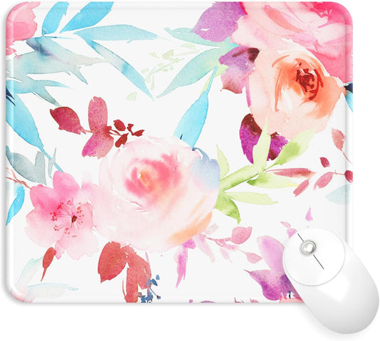 eulps Mouse Pad with Stitched Edge, Multiple Patterns Computer Mouse Pads with Non-Slip Rubber Base, Washable Cloth Mousepad, for Gaming, Laptop, PC (Pastel Bloom)