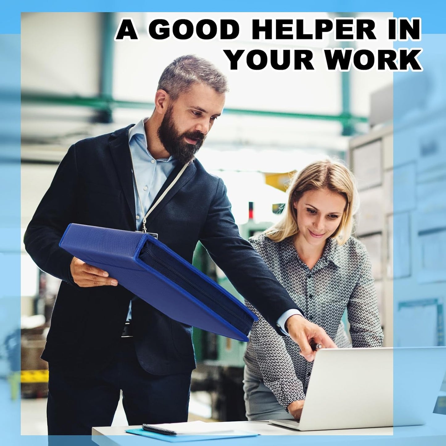 Henoyso 3 Rings Fireproof Business Check Binder with Zipper 1.5 Inch D Rings 3 on a Page Fit 3 & 9 Holes Check 600 Sheets Capacity Organizer Binder for Office Storage End Stub Deskbook (Dark Blue)