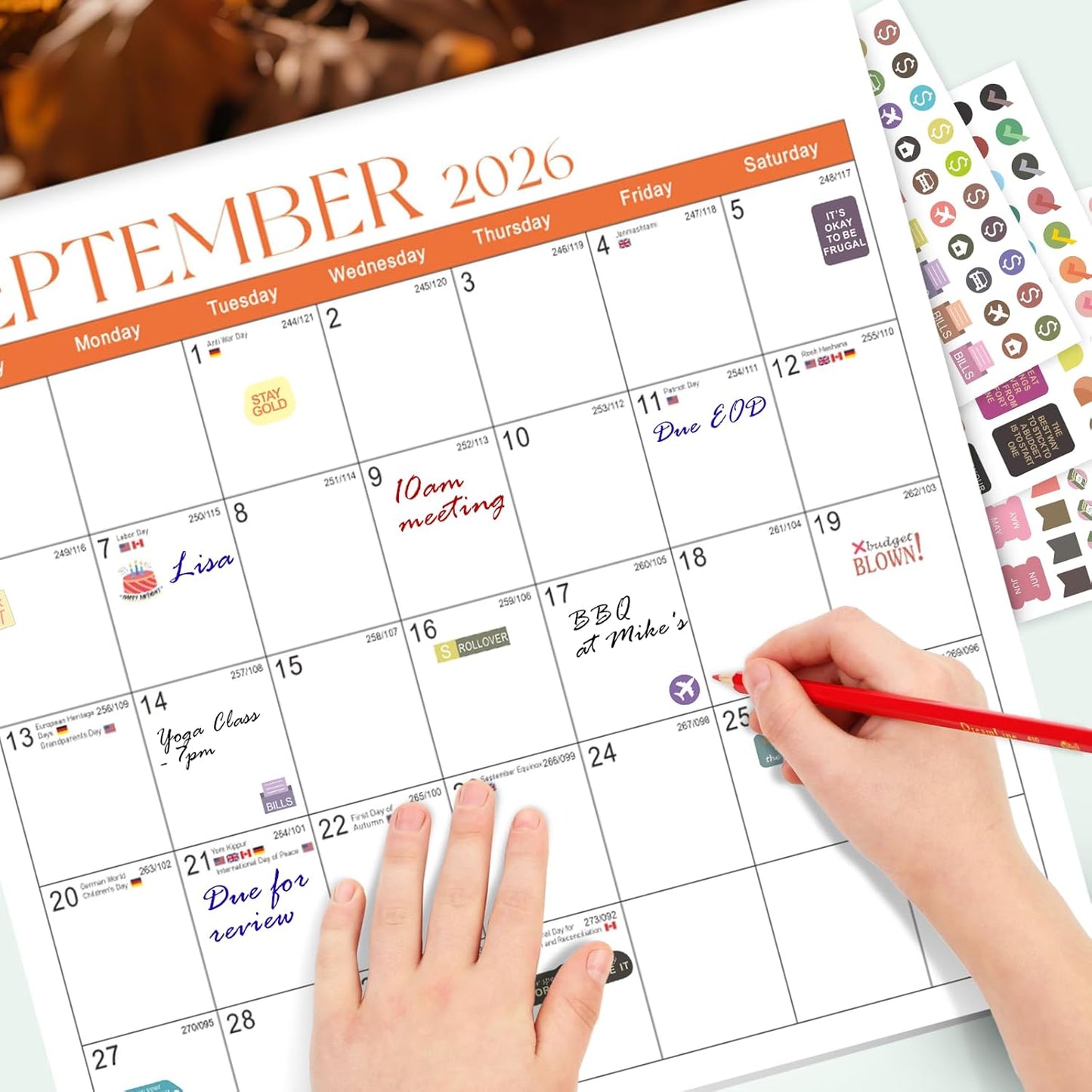 2026 Calendar, 2026 Wall Calendar, Monthly Calendars 12 Month Forest 12" x 24" Opened, Thick Glossy Paper for Organizing Planning, Ideal for Home Office