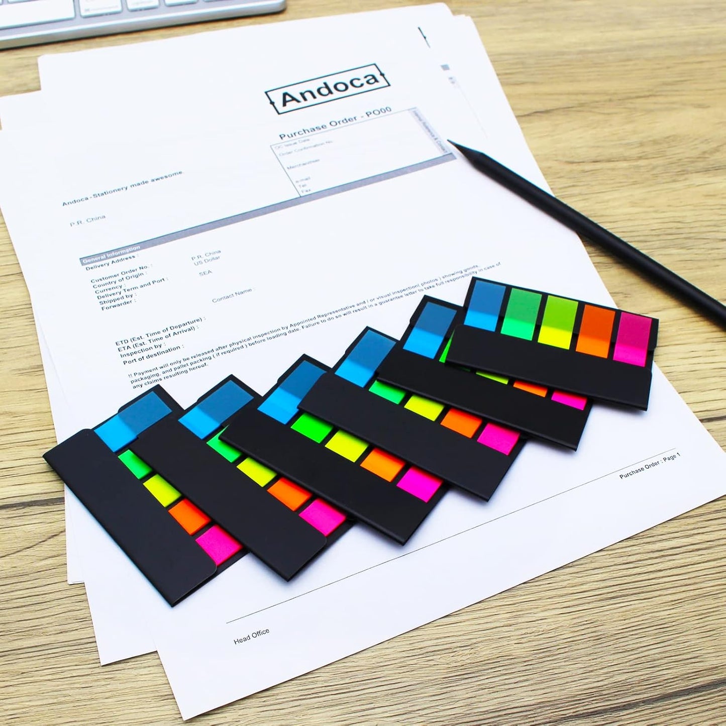 Page Flags Markers Assorted Color, 600 Pages Total, 0.47x1.73 Inch Standard Flag Tabs, Easy to Post, 6 On-The-Go Dispensers/Combo Pack