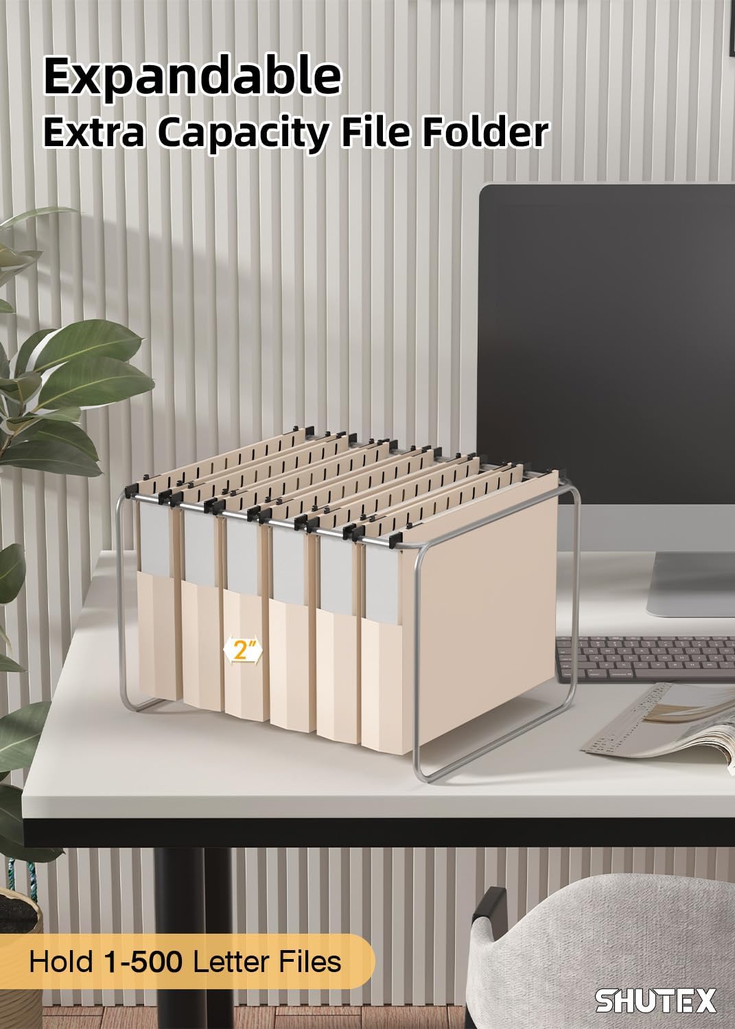 Extra Capacity Plastic Hanging File Folders,12 Pack Reinforced Hang Folder,Heavy Duty 2 Inch Expansion,Filing Cabinet Folders Letter Size for Bulk Files/Medical Charts(Light Beige)