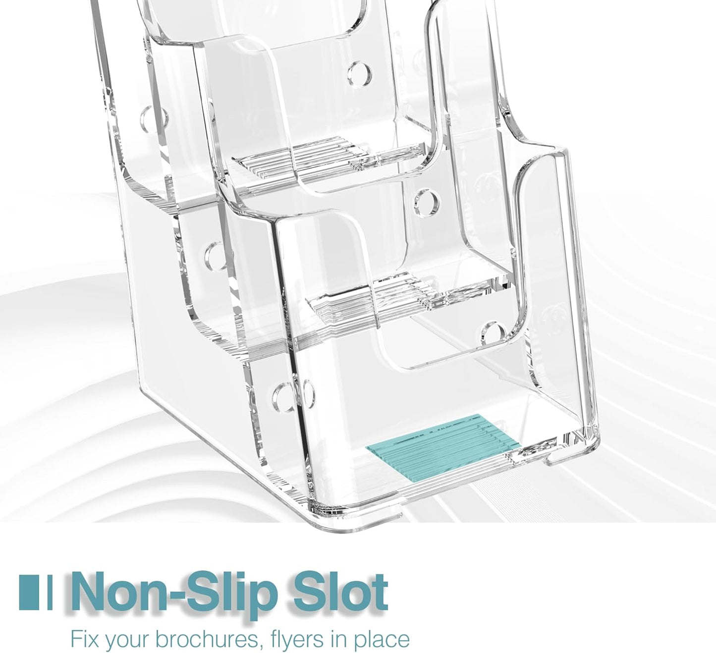Brochure Holder 4x9 Inch 3 Tier Acrylic Literature Holders Clear Plastic Flyer Display Stand Countertop Use or Wall Mount Pamphlet Holder Organizer for Office, Lobby, Hotel, Trade Show, 2 Pack