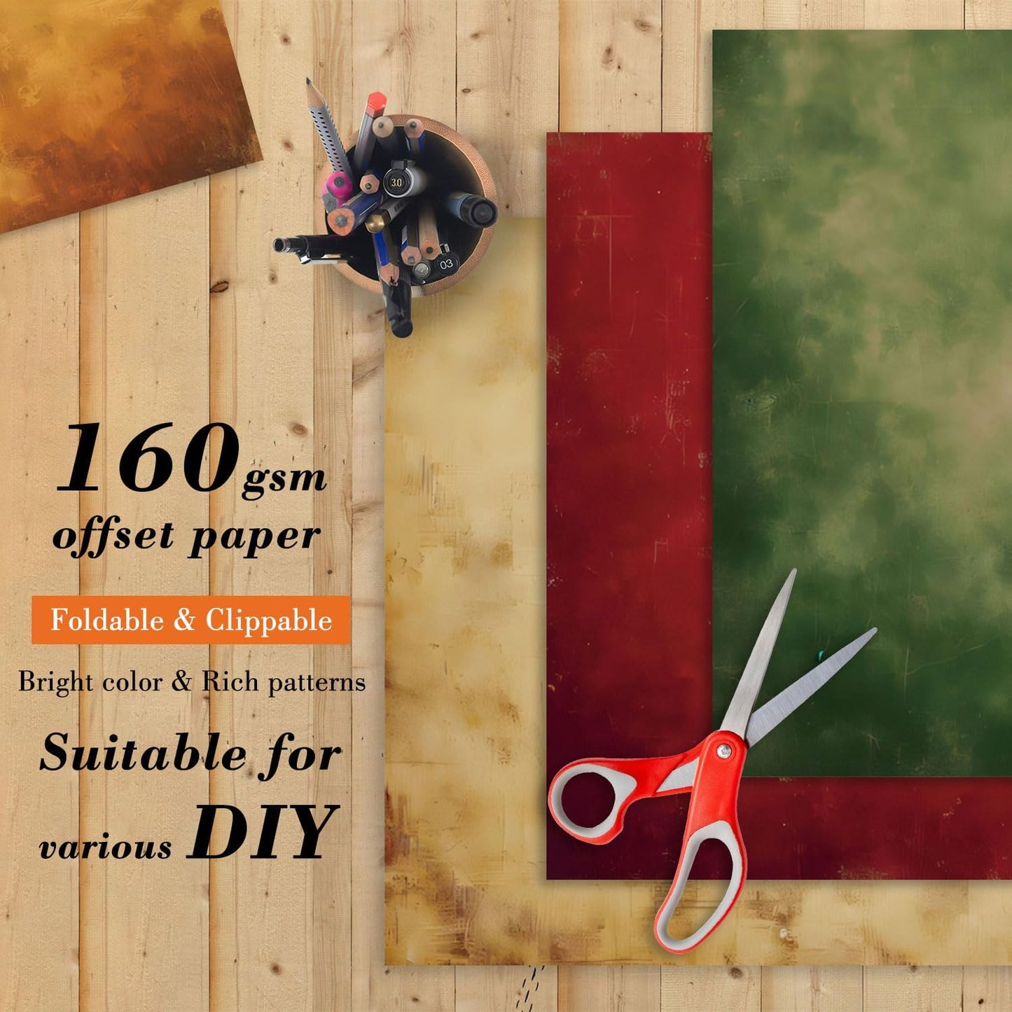 Vintage Color Scrapbook Paper Pad - 6x6 In 24 Sheets Designed Decorative Decoupage Folding Cardstock Supplies for Journals DIY Crafts Gift Wrapping Planners Photo Album