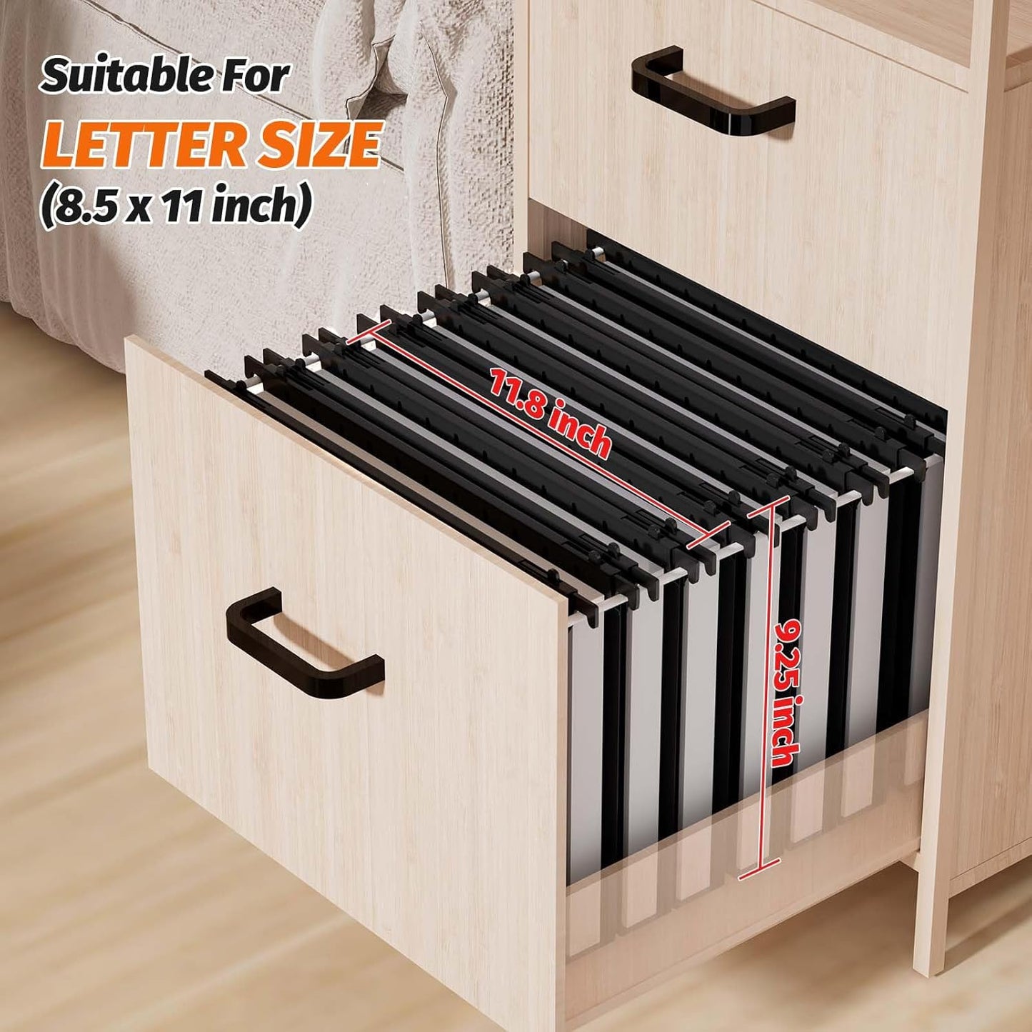 Extra Capacity Plastic Hanging File Folders,12 Pack Reinforced Hang Folder,Heavy Duty 1 Inch Expansion,Filing Cabinet Folders Letter Size for Bulk Files/Medical Charts (No Sealed, Black)